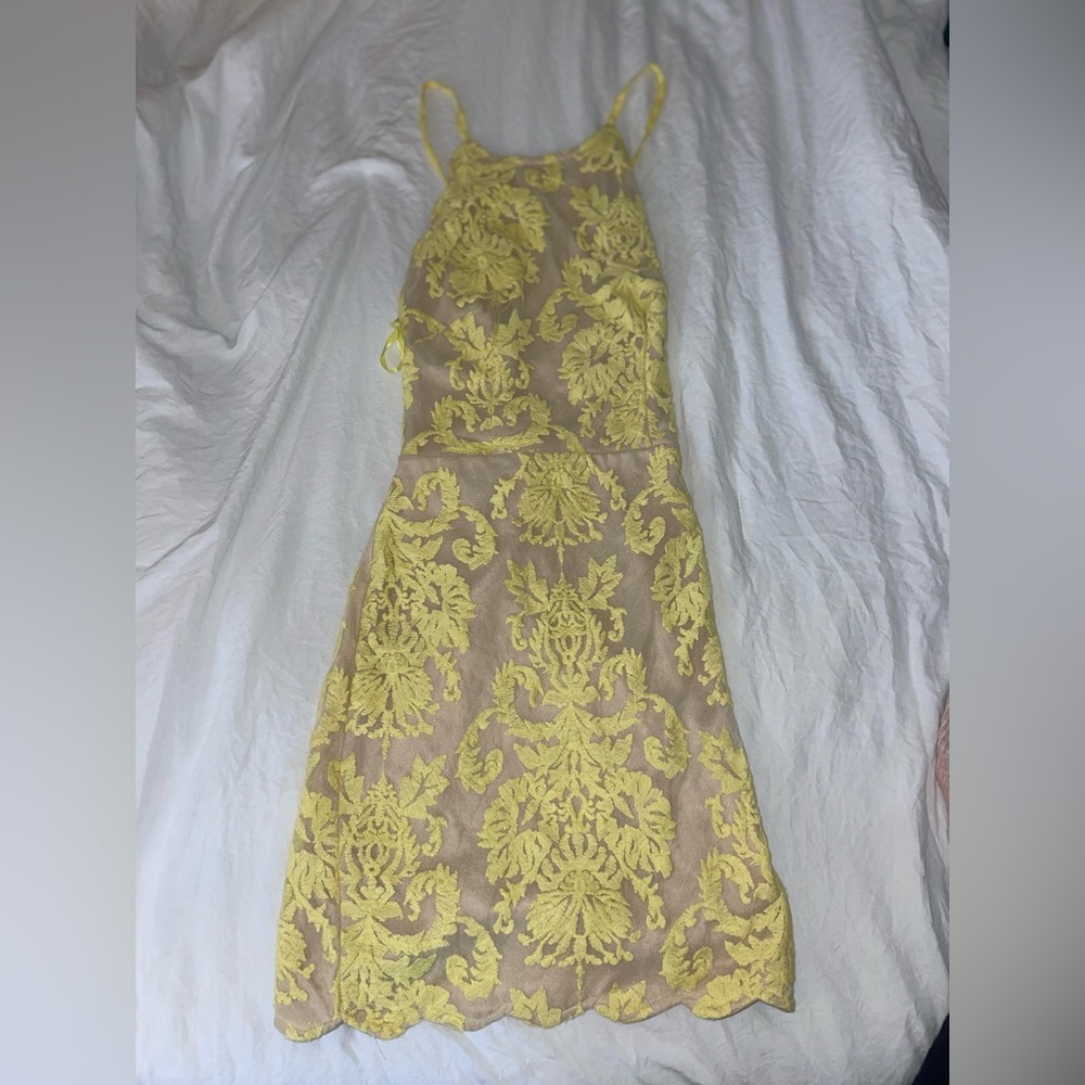Never worn yellow lace dress